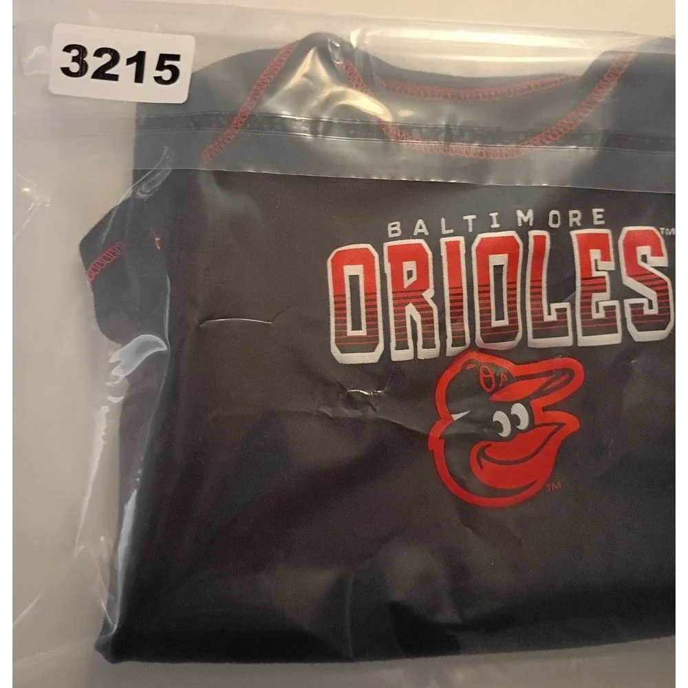 MLB Baby Baltimore Orioles Bodysuit Navy Blue Red 6M Baseball Fan Gear Cotton